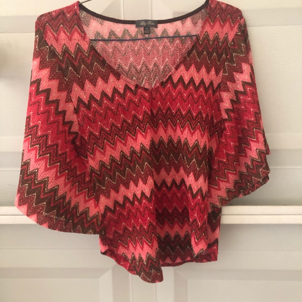 Chevron top with flowy sleeves